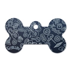 Internet Planet Drink Computer Dog Tag Bone (two Sides) by Proyonanggan