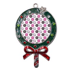 Pattern Seamless Design Decorative Metal X mas Lollipop With Crystal Ornament by Proyonanggan