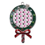 Pattern Seamless Design Decorative Metal X Mas Lollipop with Crystal Ornament Front