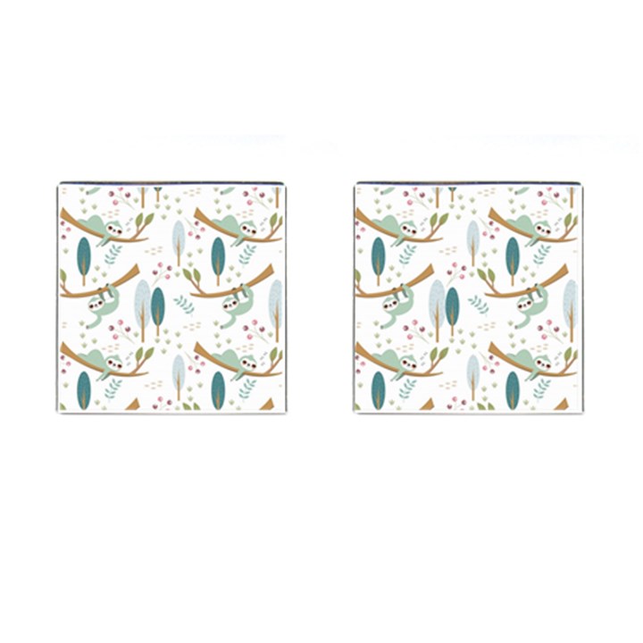 Pattern Sloth Woodland Cufflinks (Square)