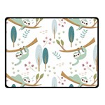 Pattern Sloth Woodland Two Sides Fleece Blanket (Small) 45 x34  Blanket Front