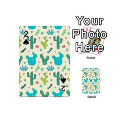 Cactus Succulents Floral Seamless Pattern Playing Cards 54 Designs (mini)