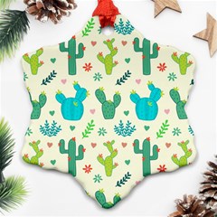 Cactus Succulents Floral Seamless Pattern Ornament (snowflake)