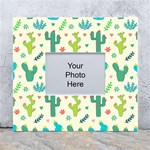 Cactus Succulents Floral Seamless Pattern White Wall Photo Frame 5  x 7  Front