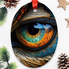 Eye Bird Feathers Vibrant Oval Ornament (two Sides) by Hannah976