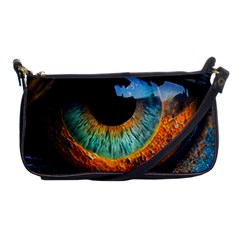 Eye Bird Feathers Vibrant Shoulder Clutch Bag by Hannah976