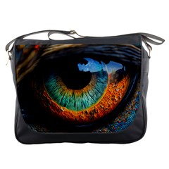 Eye Bird Feathers Vibrant Messenger Bag by Hannah976