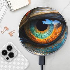 Eye Bird Feathers Vibrant Wireless Fast Charger(white) by Hannah976