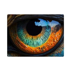 Eye Bird Feathers Vibrant Premium Plush Fleece Blanket (mini) by Hannah976