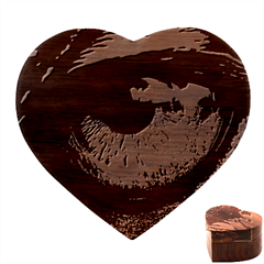 Eye Bird Feathers Vibrant Heart Wood Jewelry Box