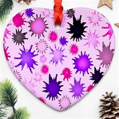 Inks Drops Black Paint Design Ornament (heart)