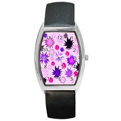 Inks Drops Black Paint Design Barrel Style Metal Watch by Hannah976