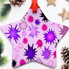 Inks Drops Black Paint Design Star Ornament (two Sides)