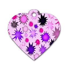 Inks Drops Black Paint Design Dog Tag Heart (two Sides) by Hannah976