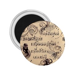 Musical Swirls Ladies 2 25  Magnets by RiverRootz