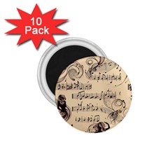 Musical Swirls Ladies 1 75  Magnets (10 Pack)  by RiverRootz