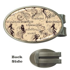 Musical Swirls Ladies Money Clips (oval)  by RiverRootz