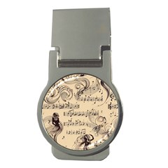 Musical Swirls Ladies Money Clips (round)  by RiverRootz