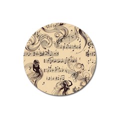 Musical Swirls Ladies Magnet 3  (round) by RiverRootz