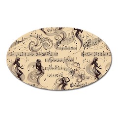 Musical Swirls Ladies Oval Magnet by RiverRootz