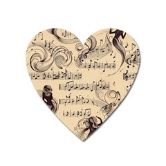 Musical Swirls Ladies Heart Magnet by RiverRootz