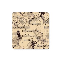 Musical Swirls Ladies Square Magnet by RiverRootz