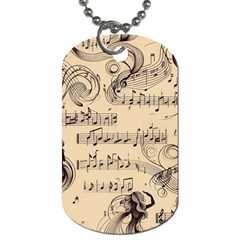 Musical Swirls Ladies Dog Tag (one Side) by RiverRootz