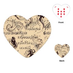 Musical Swirls Ladies Playing Cards Single Design (heart)