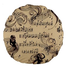 Musical Swirls Ladies Large 18  Premium Round Cushions by RiverRootz