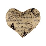 Musical Swirls Ladies Standard 16  Premium Heart Shape Cushions Back