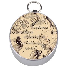 Musical Swirls Ladies Silver Compasses by RiverRootz