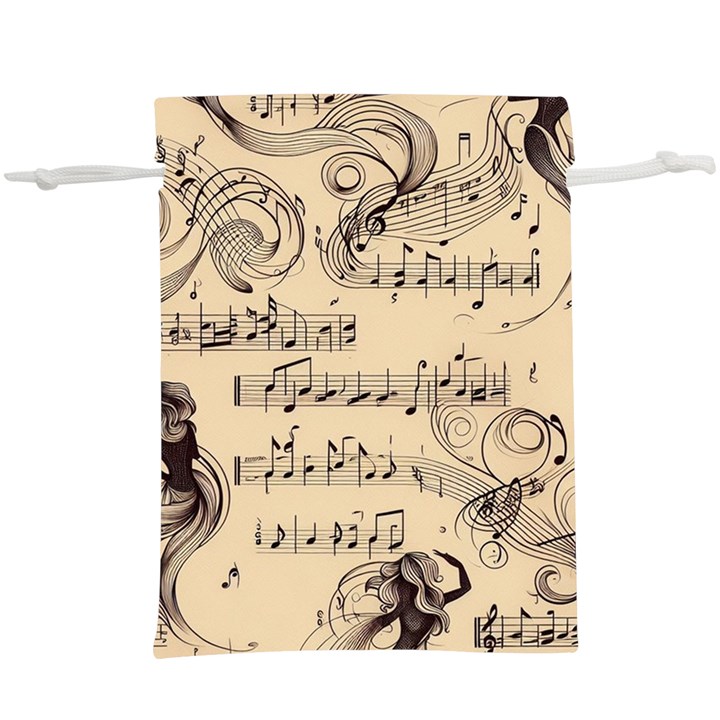 Musical Swirls Ladies Lightweight Drawstring Pouch (XL)