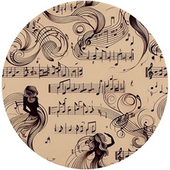 Musical Swirls Ladies Uv Print Round Tile Coaster