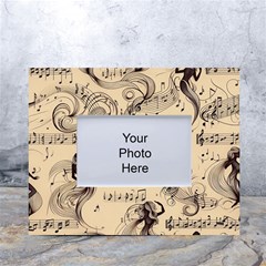 Musical Swirls Ladies White Tabletop Photo Frame 4 x6  by RiverRootz