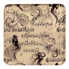 Musical Swirls Ladies Square Glass Fridge Magnet (4 Pack) by RiverRootz