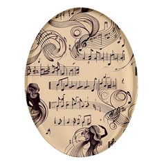 Musical Swirls Ladies Oval Glass Fridge Magnet (4 Pack) by RiverRootz