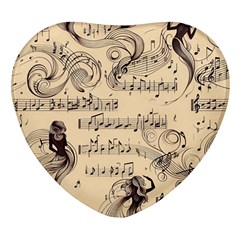 Musical Swirls Ladies Heart Glass Fridge Magnet (4 Pack) by RiverRootz