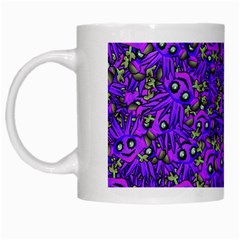 Ugly Funny Monster Bird Illustration Motif Random Pattern Bk White Mug