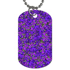 Ugly Funny Monster Bird Illustration Motif Random Pattern Bk Dog Tag (One Side)