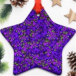 Ugly Funny Monster Bird Illustration Motif Random Pattern Bk Star Ornament (Two Sides) Front