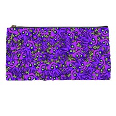 Ugly Funny Monster Bird Illustration Motif Random Pattern Bk Pencil Case