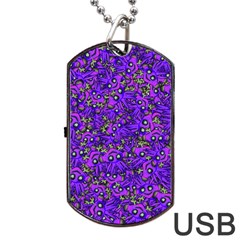 Ugly Funny Monster Bird Illustration Motif Random Pattern Bk Dog Tag USB Flash (One Side)