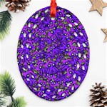 Ugly Funny Monster Bird Illustration Motif Random Pattern Bk Ornament (Oval Filigree) Front