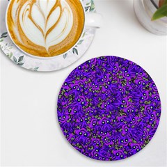 Ugly Funny Monster Bird Illustration Motif Random Pattern Bk UV Print Round Tile Coaster