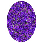 Ugly Funny Monster Bird Illustration Motif Random Pattern Bk UV Print Acrylic Ornament Oval Front