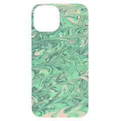 Marbled Green Iphone 14 Black Uv Print Case