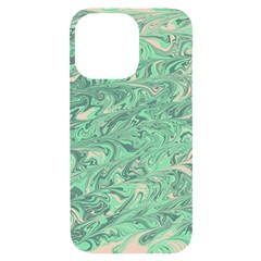 Marbled Green Iphone 14 Pro Max Black Uv Print Case by ForrestFireDesigns