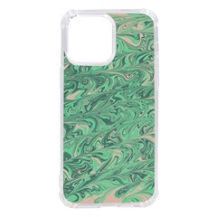 Marbled Green Iphone 14 Pro Max Tpu Uv Print Case