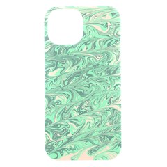 Marbled Green Iphone 15 Black Uv Print Pc Hardshell Case