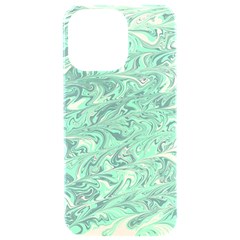 Marbled Green Iphone 15 Pro Max Black Uv Print Pc Hardshell Case